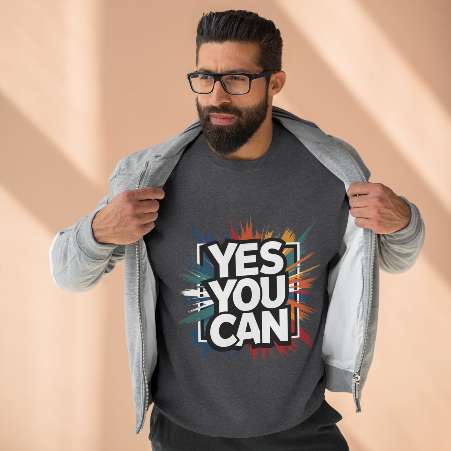 Yes You Can Crewneck Sweatshirt — Motivational Crewneck for Positive Vibes