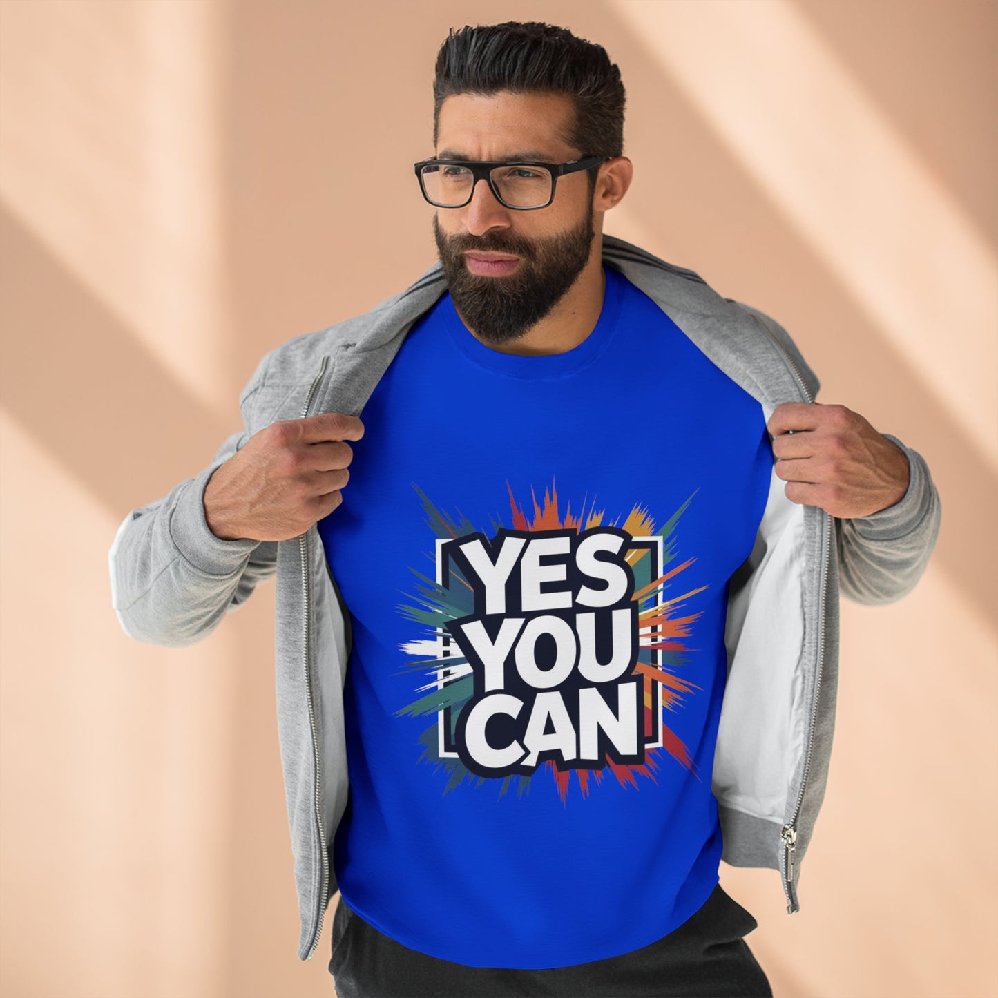 Yes You Can Crewneck Sweatshirt — Motivational Crewneck for Positive Vibes