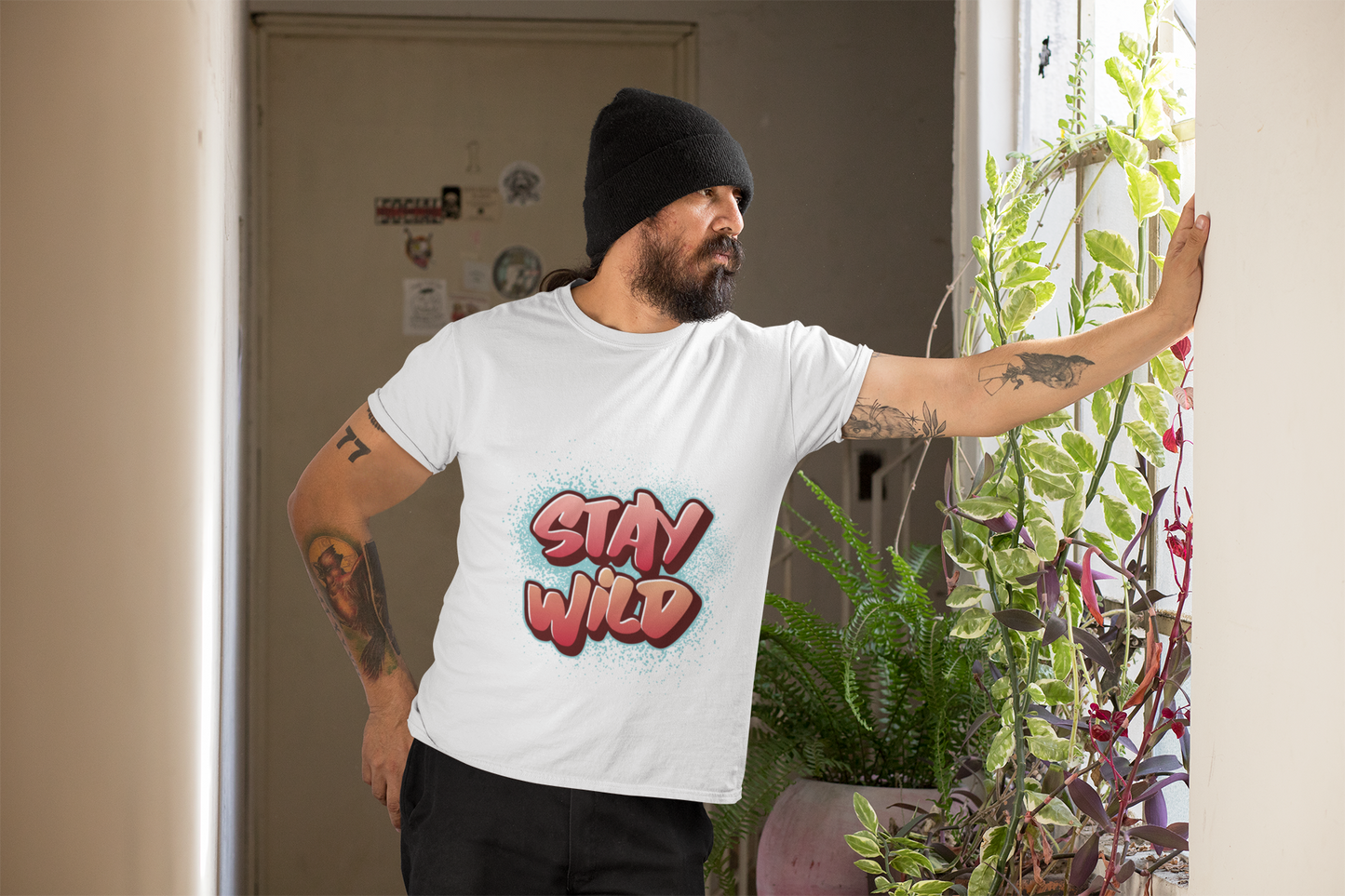 Stay Wild Graphic T-Shirt — Bold Graffiti Text Tee