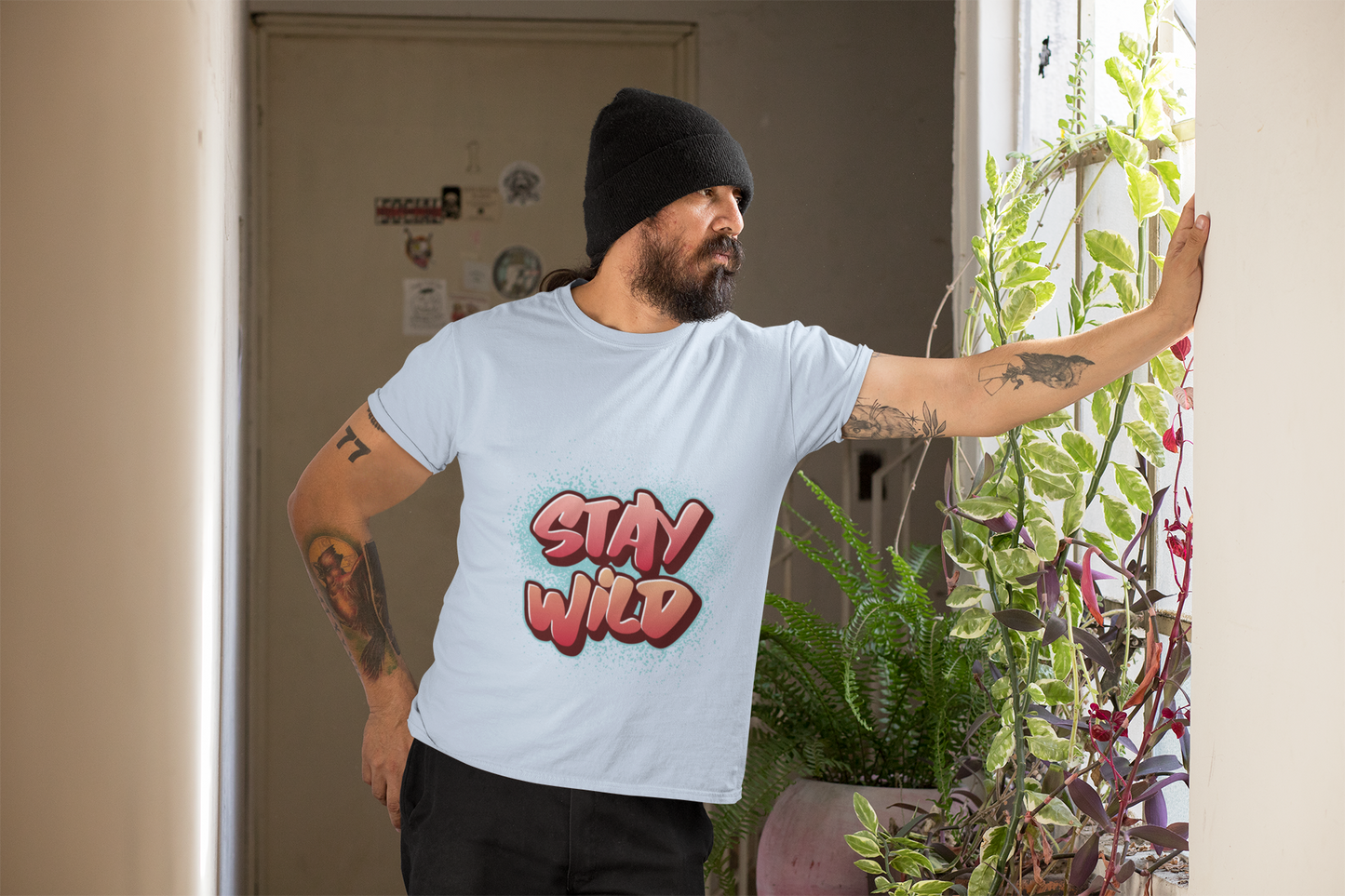 Stay Wild Graphic T-Shirt — Bold Graffiti Text Tee