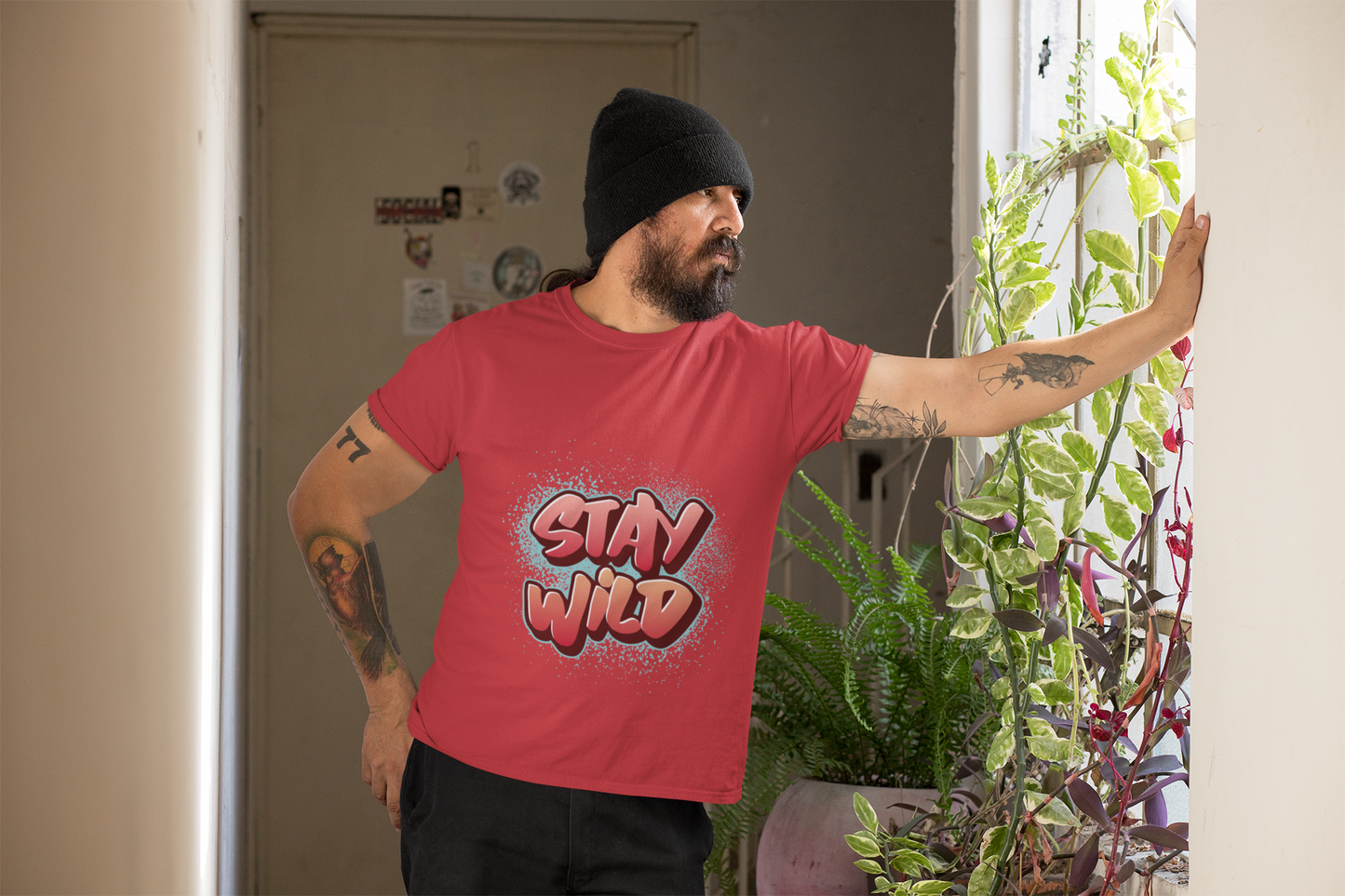 Stay Wild Graphic T-Shirt — Bold Graffiti Text Tee