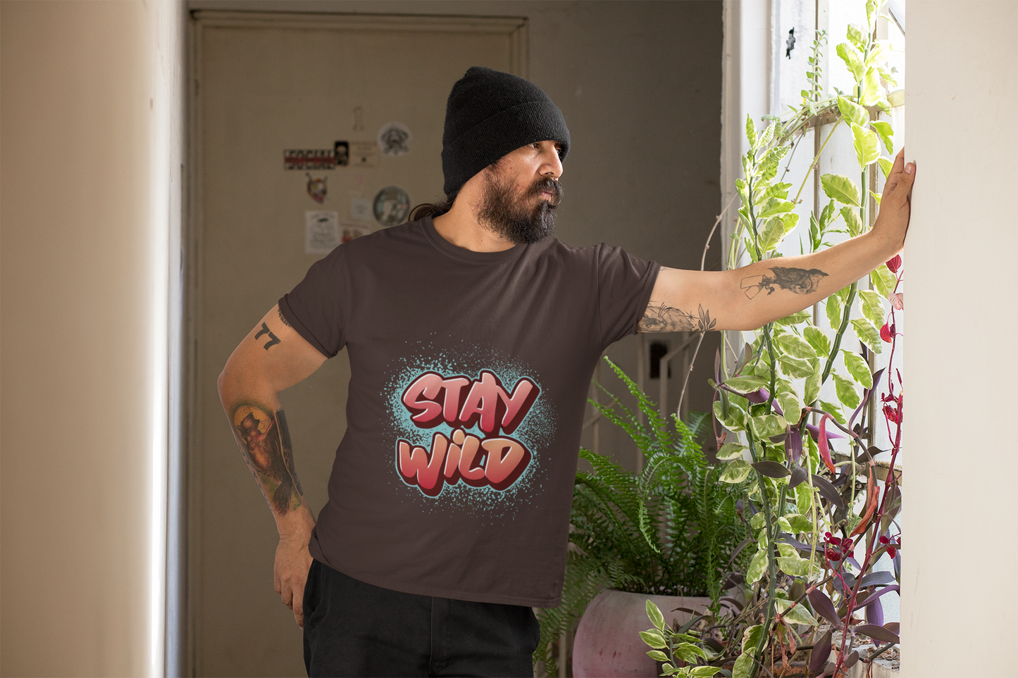 Stay Wild Graphic T-Shirt — Bold Graffiti Text Tee