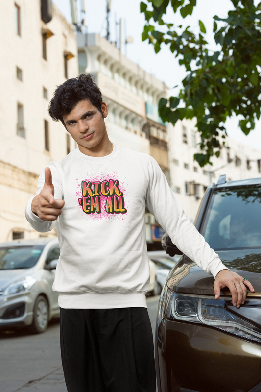 'Kick Em All' Crewneck Sweatshirt — Bold Streetwear Pullover