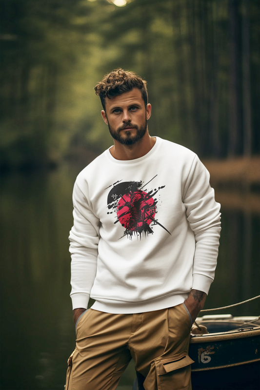 Grunge Red Palm Crewneck Sweatshirt