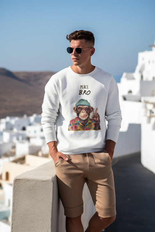 Peace Bro Retro Chimp Crewneck Sweatshirt