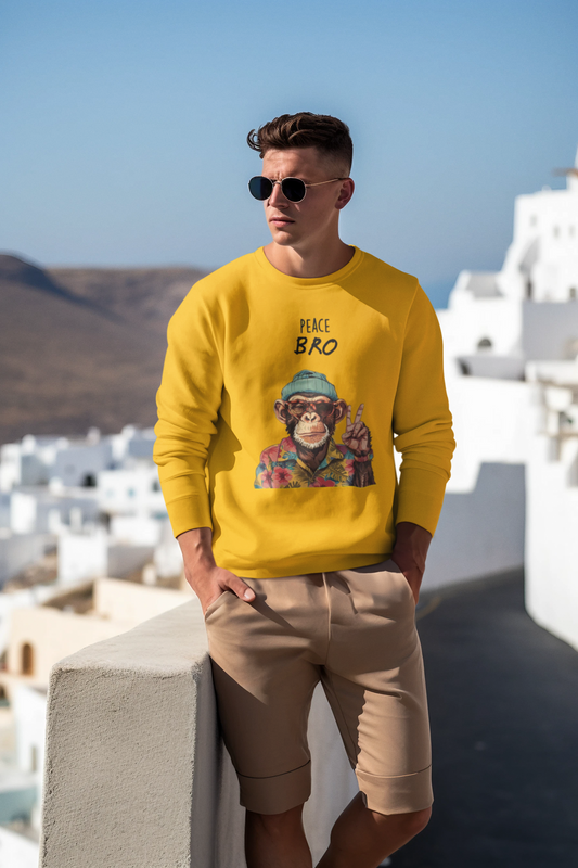 Peace Bro Retro Chimp Crewneck Sweatshirt