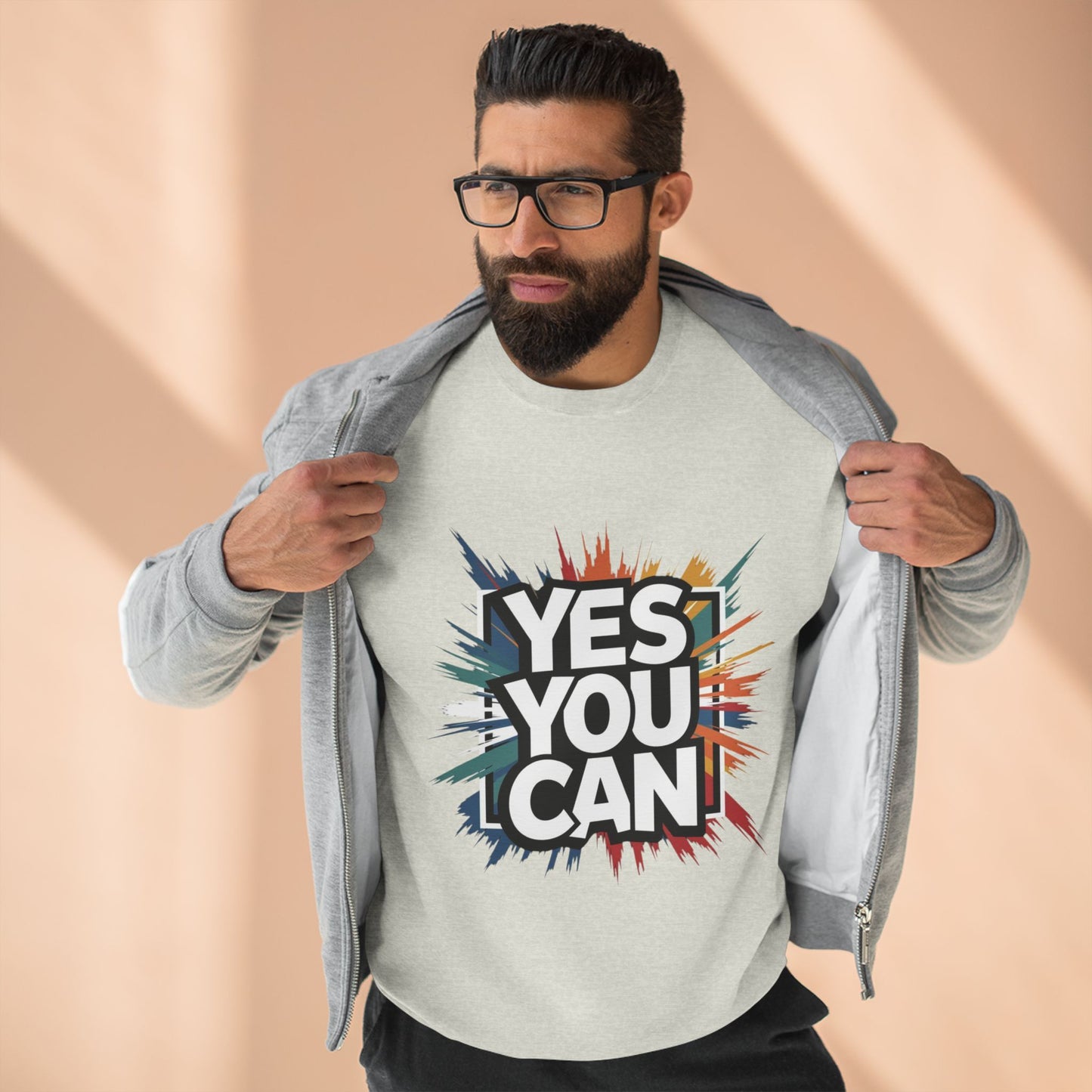 Yes You Can Crewneck Sweatshirt — Motivational Crewneck for Positive Vibes