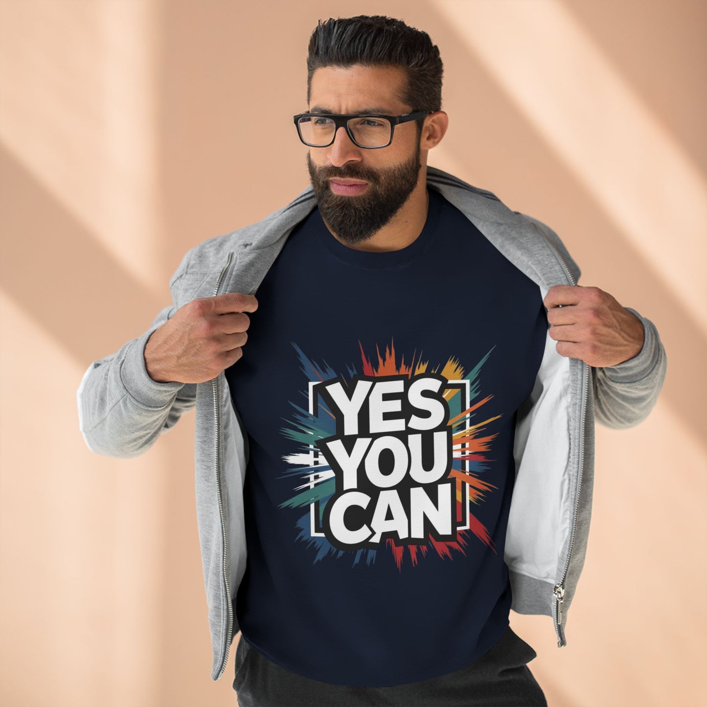 Yes You Can Crewneck Sweatshirt — Motivational Crewneck for Positive Vibes