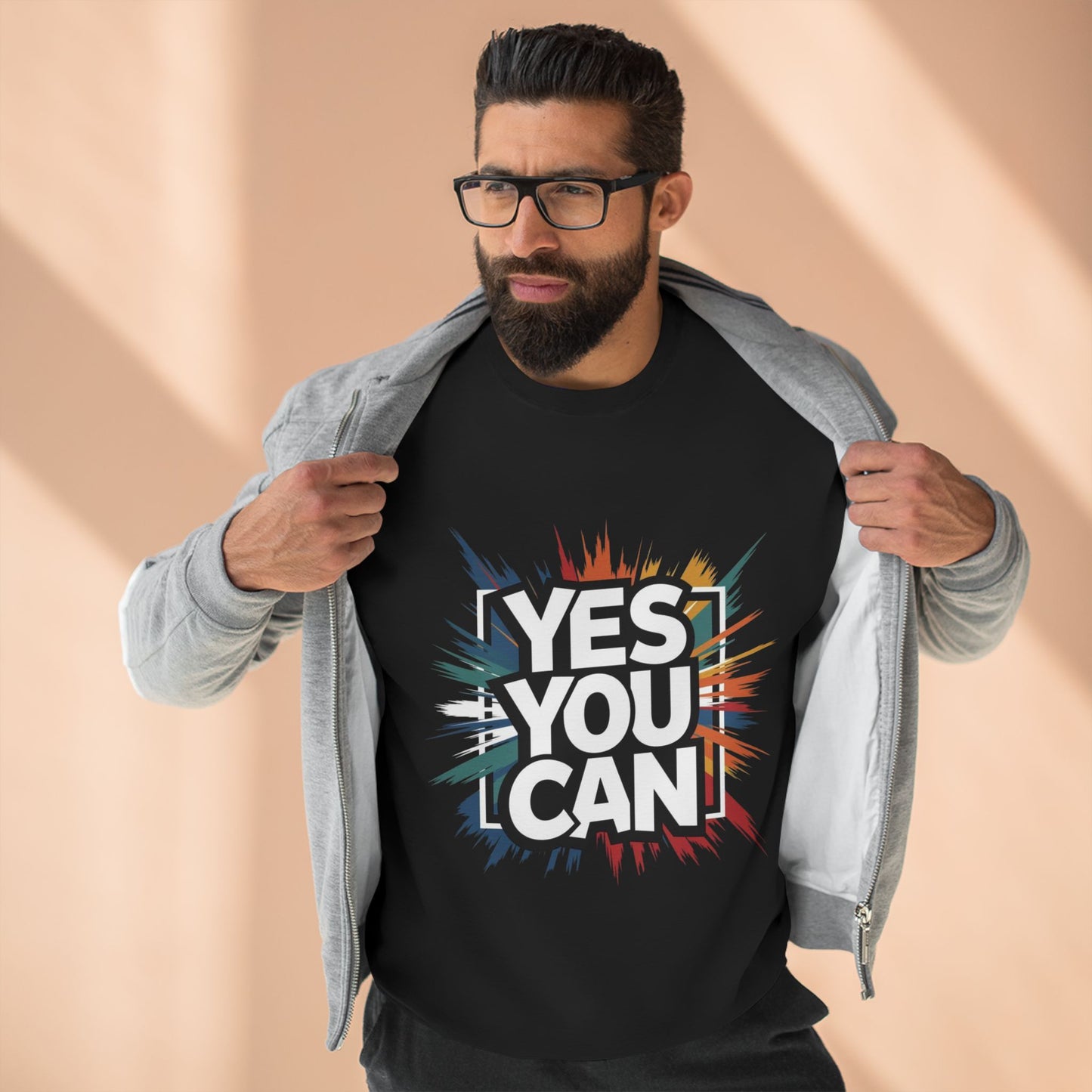 Yes You Can Crewneck Sweatshirt — Motivational Crewneck for Positive Vibes