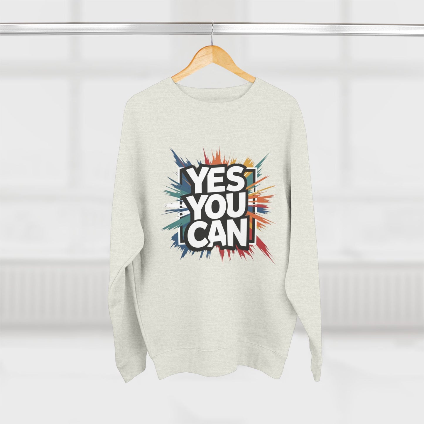 Yes You Can Crewneck Sweatshirt — Motivational Crewneck for Positive Vibes